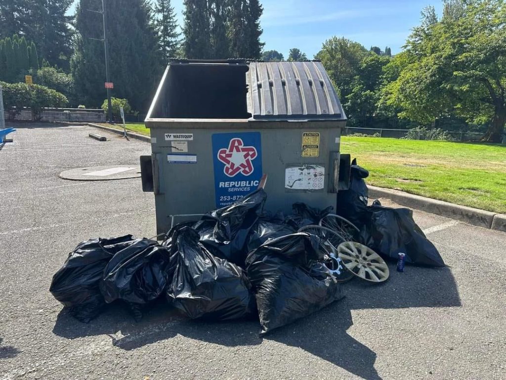 Trash picked up from the river