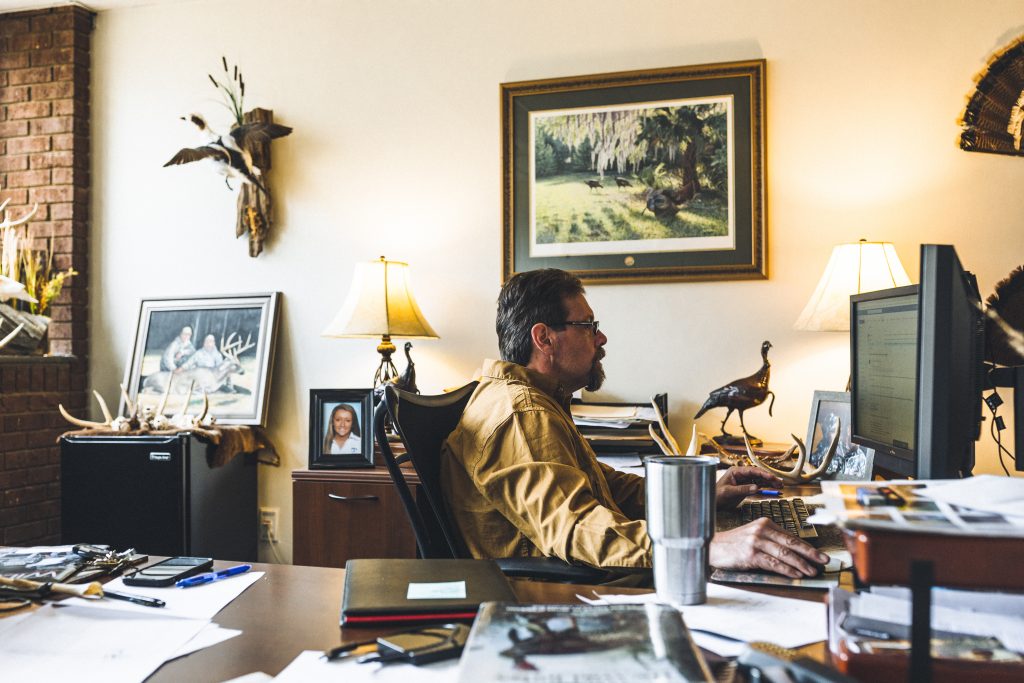 Mike chamberlain at his desk at UGA