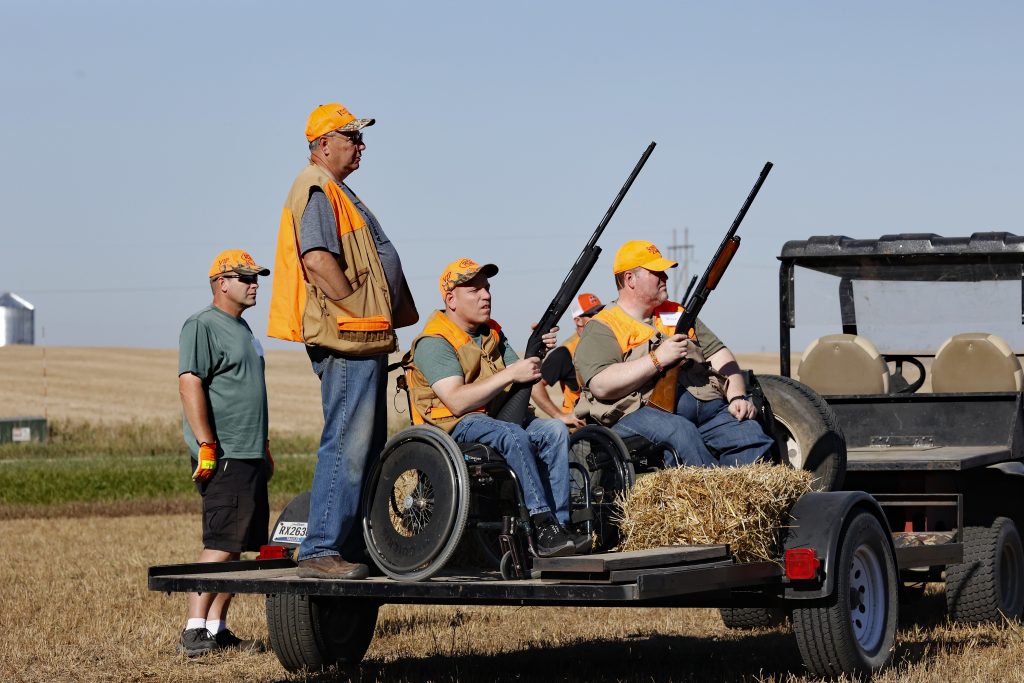 Hunters await pheasants.