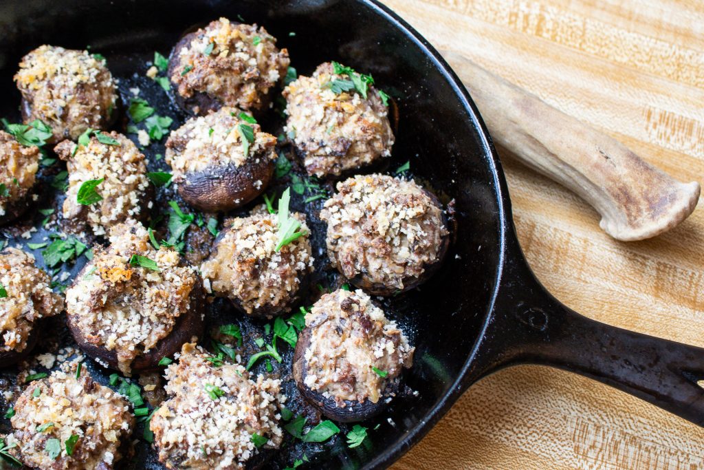 Wild turkey stuffed mushrooms.