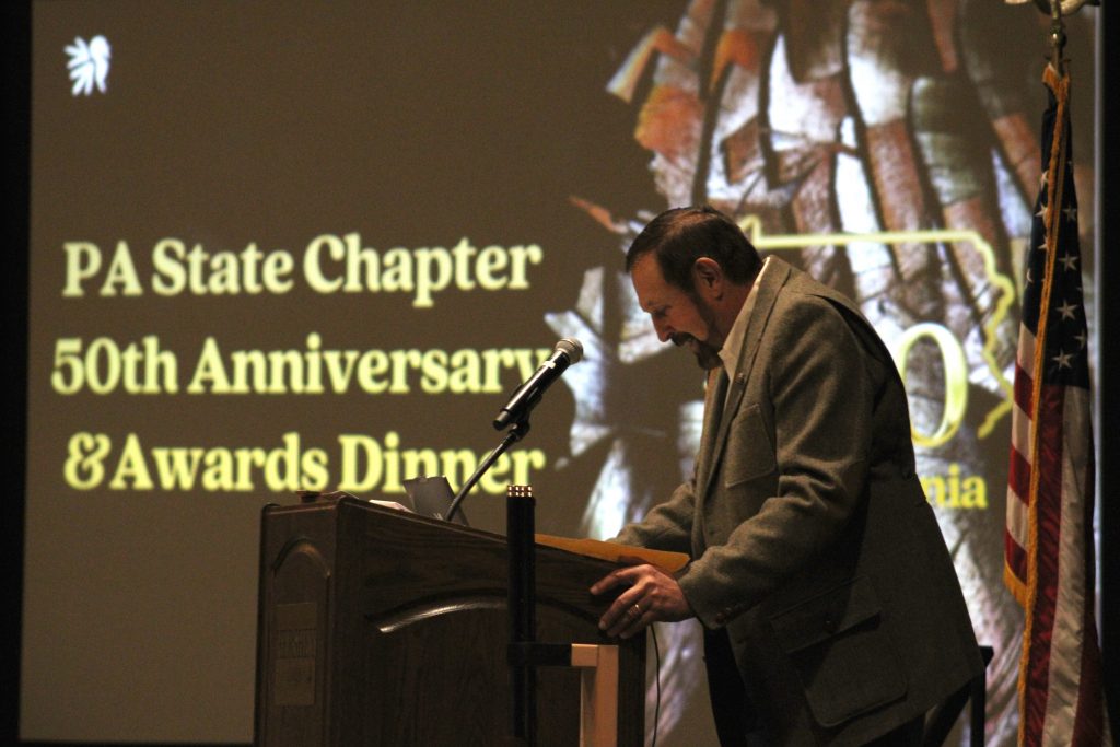 Rob Keck gives a speech