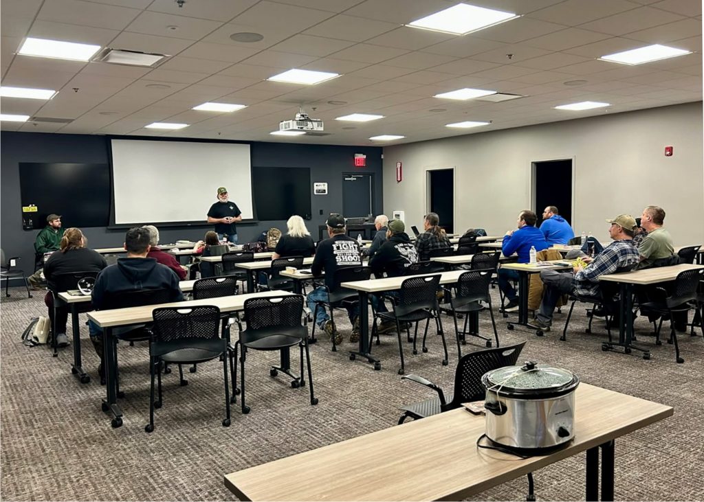 Hamel and Saur instructing the introduction class.