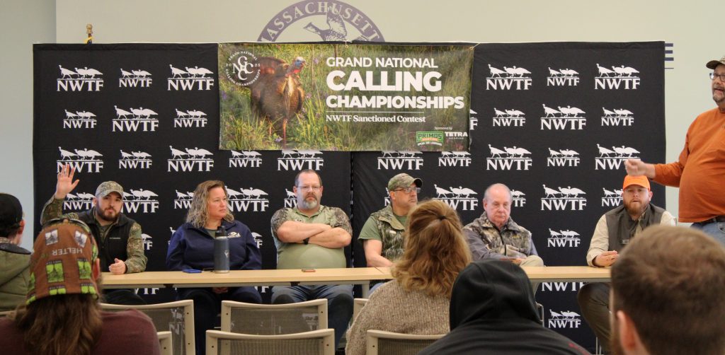 The Q-and-A panelists at the Bay State Calling Contest