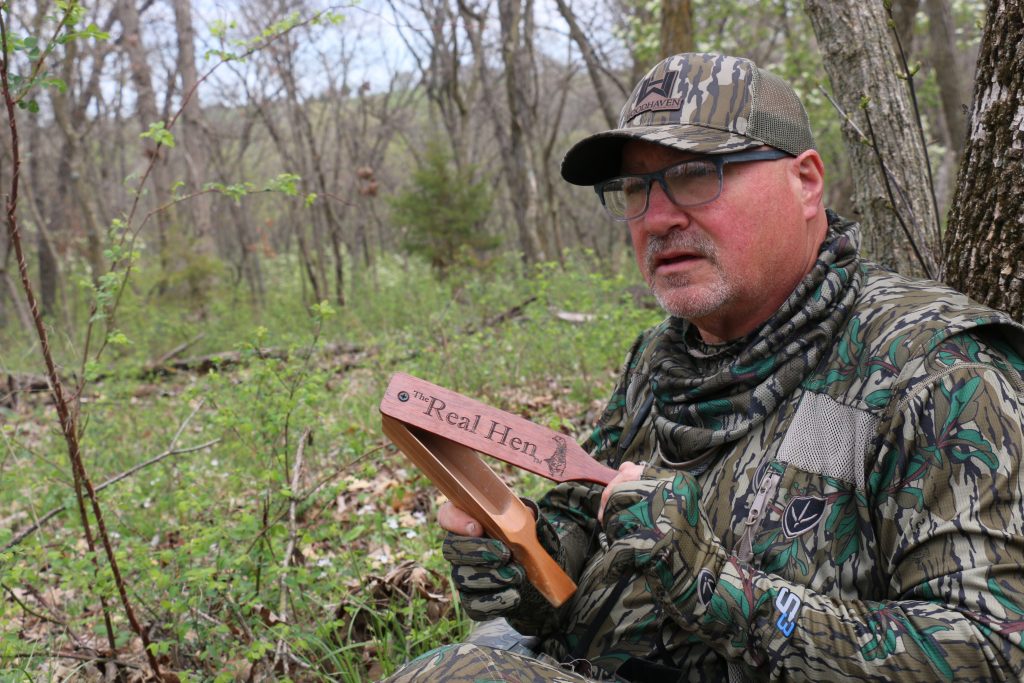 A hunter uses a box call .