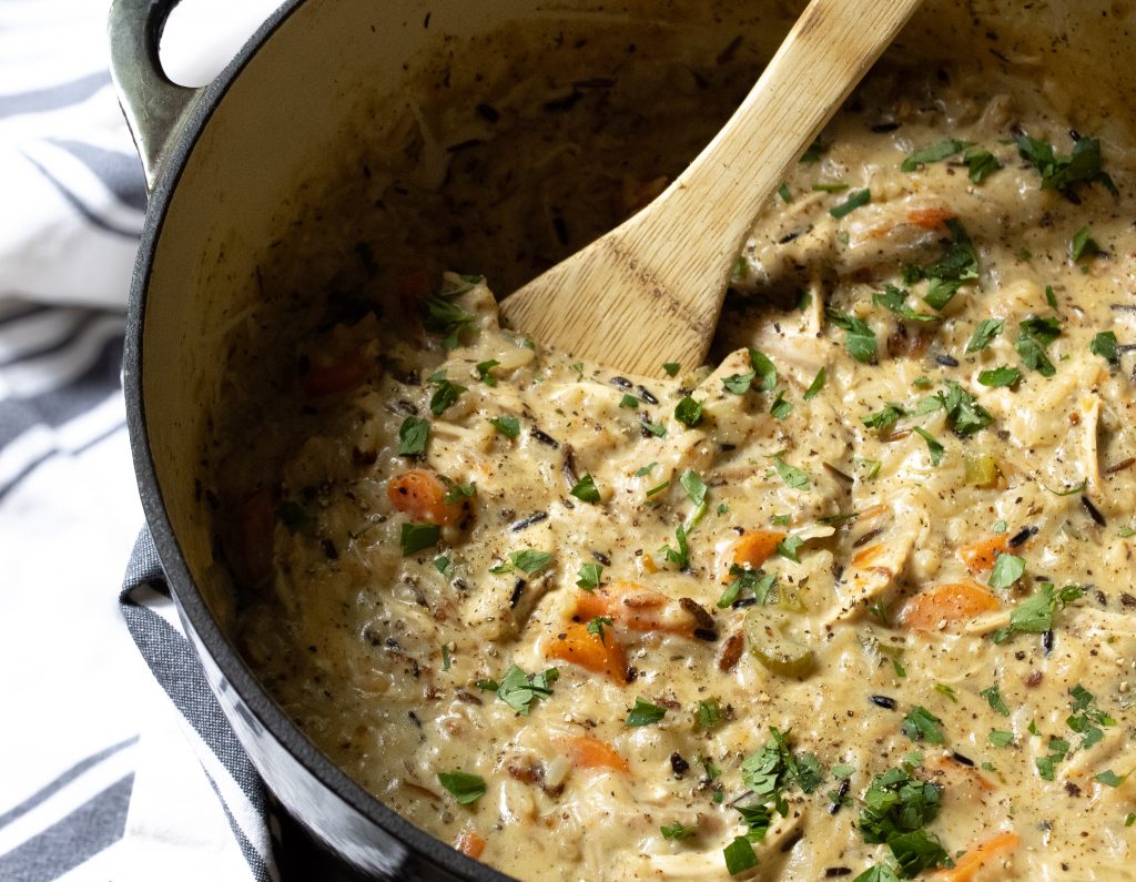 Wild turkey and rice soup