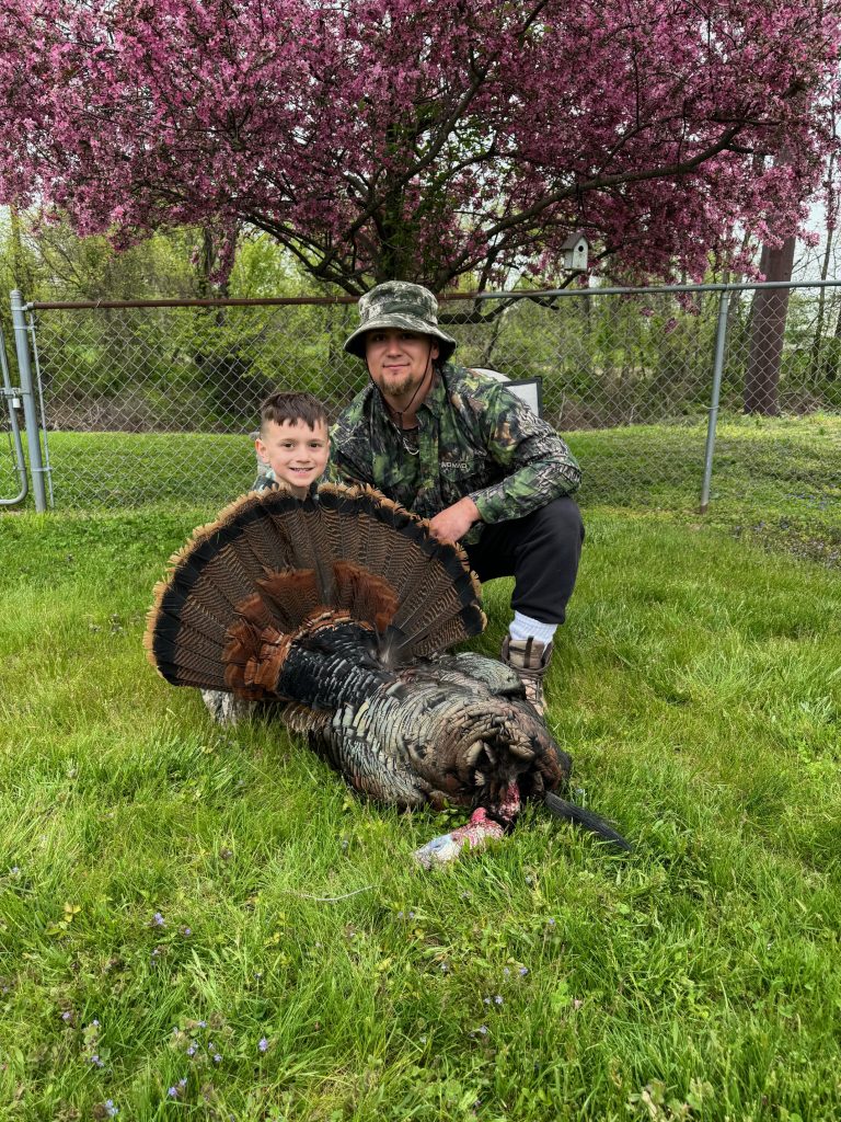 Vinny (left) and Nic Dippery with a 28.4-pound gobbler Vinny harvested in Pennsylvania. 