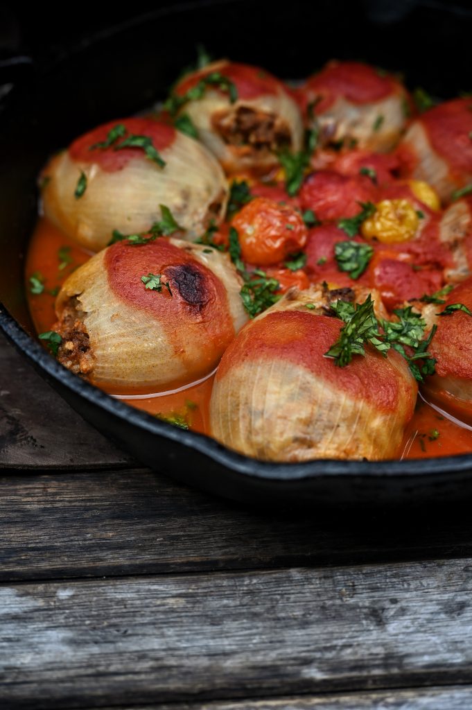 Middle Eastern Stuffed Onions Dolma with Ground Wild Turkey