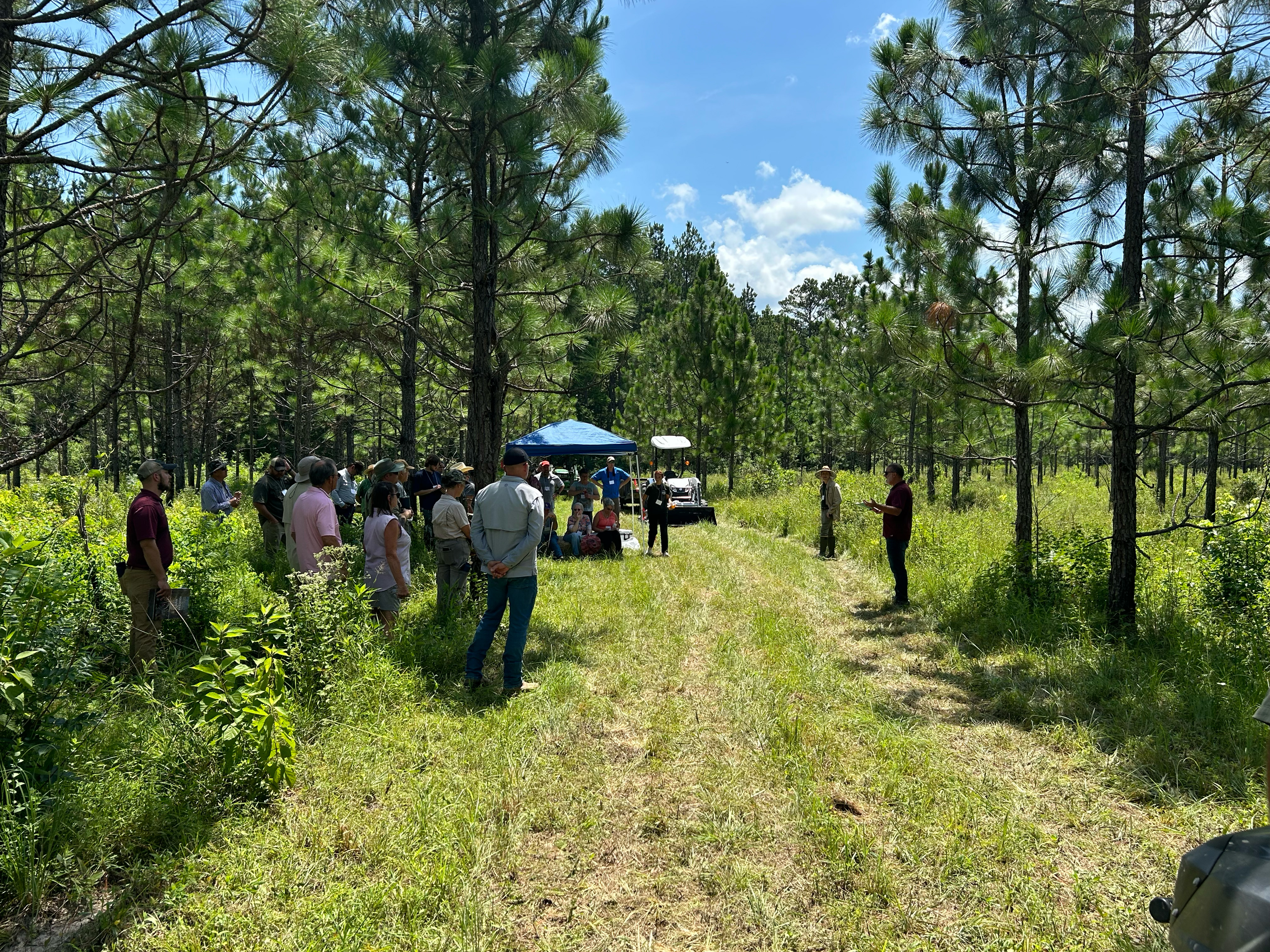 Attendees visit habitat site.