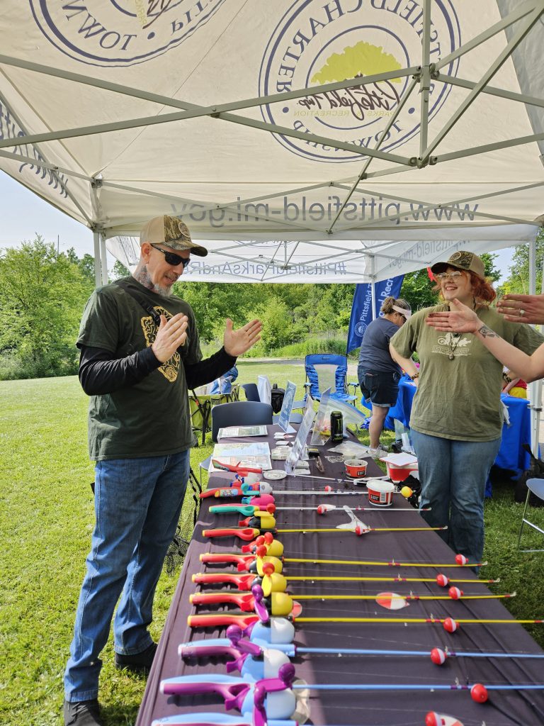 Jones speaking at fishing derby NWTF Tent