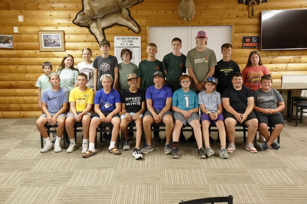 articipants in the Brandon Boss Gobblers Jakes event pose for a group photo prior to going to various stations at the Garretson Gun Club near Garretson, SD.