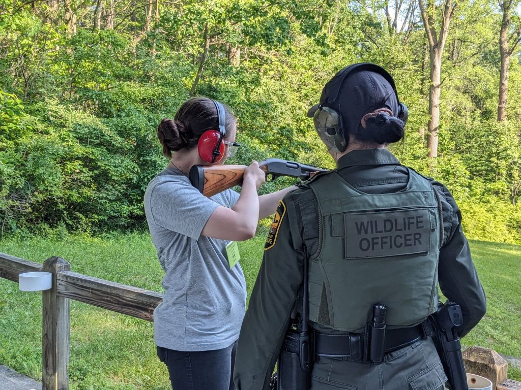Youth practicing rifle shooting