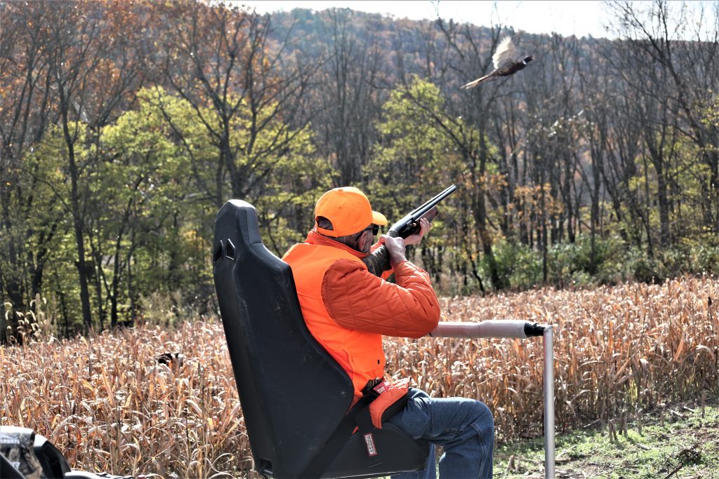 Attendee uses handicap accessible quad chairs.