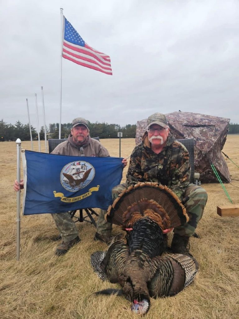 Navy veteran with his turkey