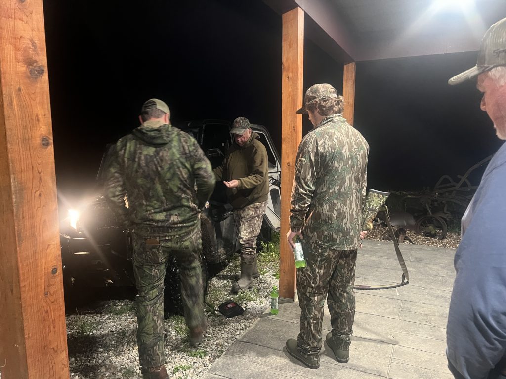 Alan, Tim, and Carson getting ready to head to the blind